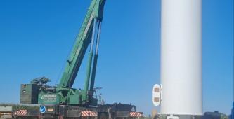 Монтаж башти ветрогенератору краном Liebherr LTM1300